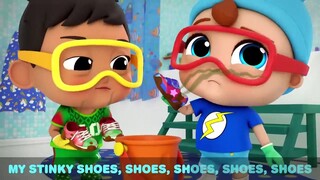 Clean Your Shoes Song Baby John and Manny Little Angel Kids Songs & Nursery Rhym