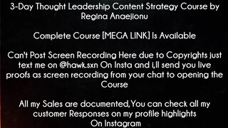 3-Day Thought Leadership Content Strategy Course by Regina Anaejionu﻿ Download