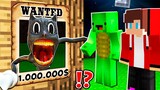 Why Creepy CARTOON CAT is WANTED ? Mikey and JJ vs Cartoon Cat Monster ! - in Minecraft Maizen