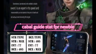 Cabal infinite combo guide stats for newbie