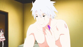 Kakashi's face is shown in one of the few times in Naruto