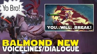 NEW VOICELINES BALMOND ALL DIALOGUES! | MOBILE LEGENDS PROJECT NEXT PHASE 2