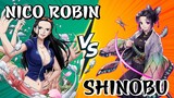 Nico Robin VS Trùng trụ Shinobu Konchou Anime đại chiến Onepiece vs Demon Slayer