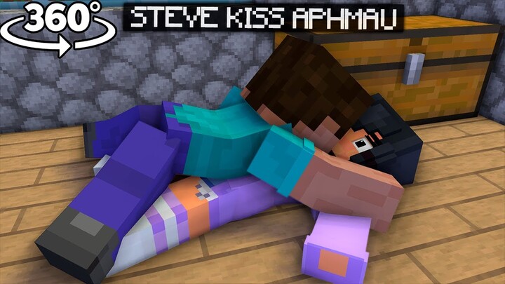 😍 APHMAU KISS STEVE (NEW BOYFRIEND) - Minecraft 360° !
