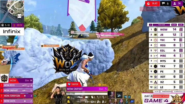 Free Fire E–sports last jone battle k nibe Booyah lest see