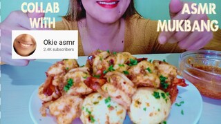 ASMR MUKBANG HOMEMADE BOILED SHRIMP AND EGGS | EATING SHOW | COLLAB WITH @Okie asmr