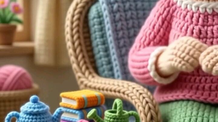 Crochet doll make a beautiful flower  🌸