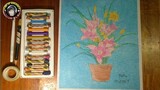 how to draw ORCHIDS FLOWERS  with Oil pastel