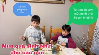 Đi mua quà sinh Nhật cho hai con/ăn cơm một mình Pa con bị bệnh/Cuộc sống pháp/món ngon mỗi ngày