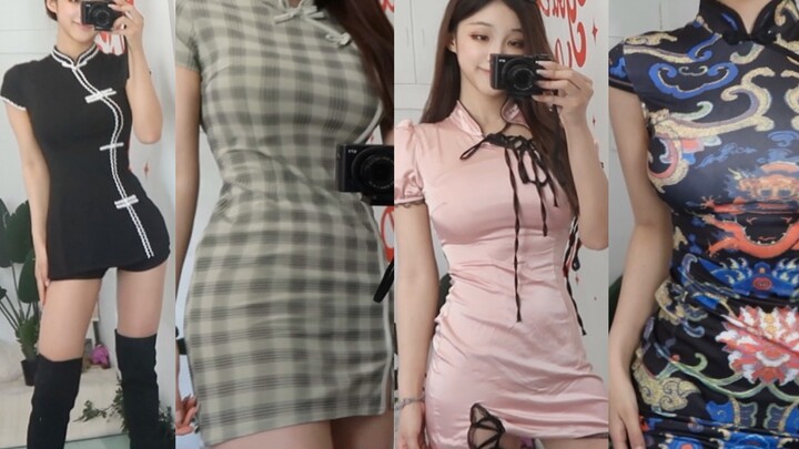 ราคาเฉลี่ยแค่ 30 หยวน!! สาวตัวสูงลองใส่ชุดกี่เพ้ากระโปรงสั้นสไตล์หวานเซ็กซี่ | ช้อปของถูกแล้วอยากแชร