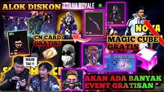 KULGAR‼BOCORAN EVENT GRATIS BESOK,ALOK DISKON,MAGIC CUBE,SKIN LEGEND FREE FIRE