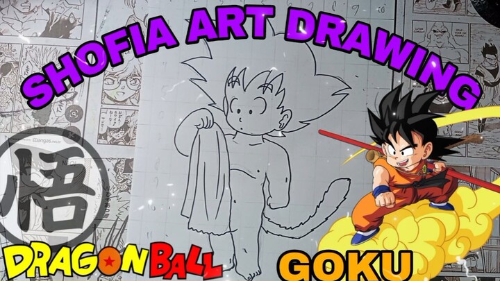 drawing son goku dari anime DRAGON BALL