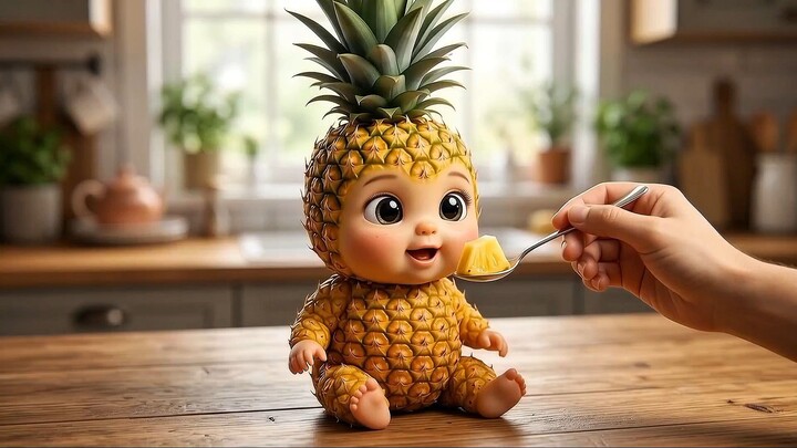 The Cutest AI Fruit Babies Ever 🍎🍓🍉🍍🥭 | Oddly Satisfying Eating Animation