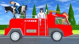 Yuta Mio Main Truk Oleng Angkut Sapi Tabrak Mobil Pemadam Kebakaran - Sakura School Simulator