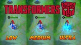 NEW OPTIMUS PRIME Johnson  Transformer Skin in Different Graphics Settings | MLBB