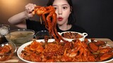 SUB)매콤통통 쭈꾸미가득 해물찜 먹방 ! 🐙🦐🦑 볶음밥 동치미까지 리얼사운드 Haemuljjim Braised Seafood mukbang ASMR