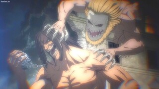 進撃の巨人 | 2つの世界の間の戦い、戦争ハンマータイタンが敗北しています || Battle between 2 worlds, The War Hammer Titan is defeated