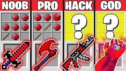 Minecraft Battle / RUBY CRAFTING CHALLENGE - NOOB vs PRO vs HACKER vs GOD / Minecraft Animation