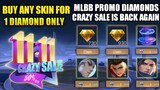 BUY YOUR DREAM SKIN FOR 1 DIAMOND ONLY! PROMO DIAMONDS IS BACK! MOBILE LEGENDS