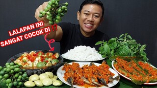 SAMBEL PECAK TERONG IJO IKAN GORENG SAMBEL MERCON LALAPAN JENGKOL MUDA KECIPIR BALADO