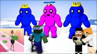 Monster School: RAINBOW FRIENDS “SLICED” MONEY RUN 3D _ Minecraft Funny Animation