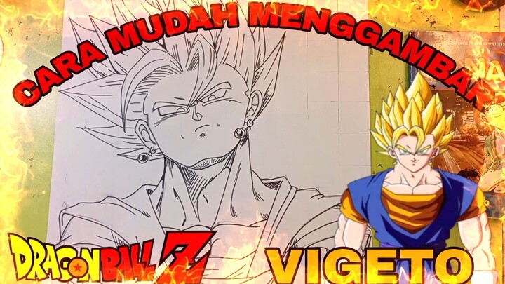 cara mudah menggambar anime dragon ball, vigeto
