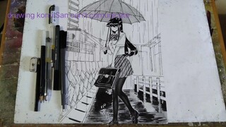 drawing komi San can't comunicate 💜☔💧