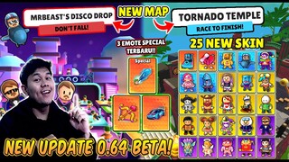 NEW BIG UPDATE 0.64 BETA! 2 MAP BARU STUMBLE GUYS X MR BEAST, 25 NEW SKIN & 3 EMOTE SPECIAL BARU