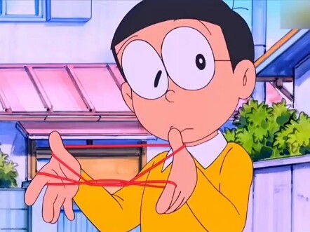 Nobita is also a master at playing with flower ropes