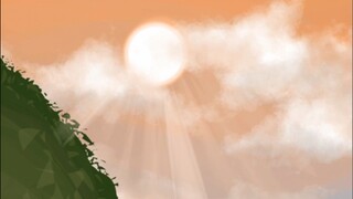 menggambar pemandangan sore hari!