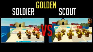 Golden Soldier vs Golden Scout (COMPARISON) | Tower Defense Simulator | ROBLOX