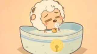 This is the big bathtub I used when I was a kid! Pleasant Goat looks like he is sucking milk while h