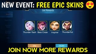 NEW EVENT FREE EPIC SKIN AND HUGE REWARDS JOIN NOW || MOBILE LEGENDS
