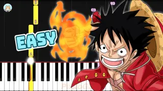 [full] One Piece OST - "Overtaken" - EASY Piano Tutorial & Sheet Music