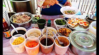 Thai noodle soup stall inThailand