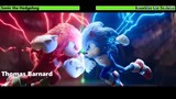 Sonic the Hedgehog vs. Knuckles the Echidna (Second Fight) with healthbars