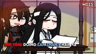 [💖]- `,Wei ying doing Lan zhan's hair ꒱ wangxian | mdzs |☁️ . . ⇢ ˗ˏˋ fluff | gacha club