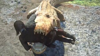 الحيوانات آكلة اللحوم الشرسة في لعبة Red Dead Redemption 2. إنها المرة الأولى التي أواجه فيها واحدة،