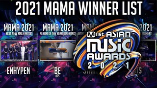 [2021 MAMA] WINNER LIST | Mnet Asian Music Awards