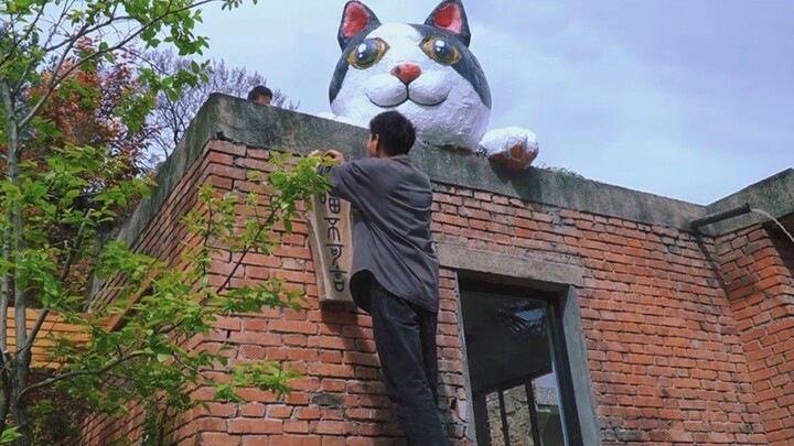 Handmade|Making Cat Statue on Rooftop
