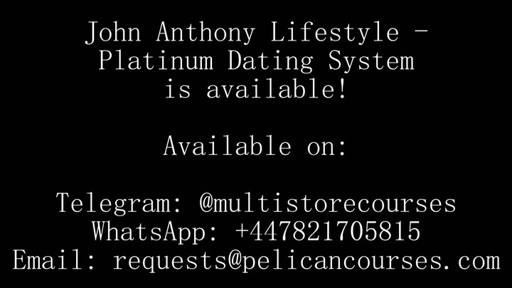 John Anthony Lifestyle - Platinum Dating System (Now Available)