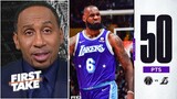 "Witnessing greatness King James" - Stephen A. shocked LeBron scores 50 as Lakers beat Wizards