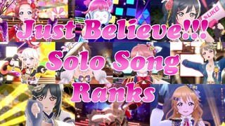 Nijigaku's "Just Believe!!!" Album Solo Song Results