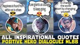 ALL INSPIRATIONAL QUOTES FROM MLBB HEROES | MOBILE LEGENDS HERO DIALOGUES