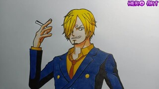 Cách Vẽ Chân Dung Vinsmoke Sanji Chân Đen   DRAWING ONE PIECE