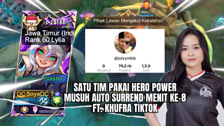 HERO POWER > HERO META 😎 SETUJU GA?! MUSUH AUTO SURREND MENIT KE 8 😱 | LYLIA GAMEPLAY