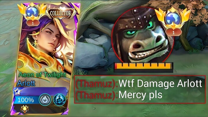 SORRY BUFFED THAMUZ BUT YOU CAN'T BEAT ME IN EXP LANE!!!  ARLOTT VS THAMUZ - Mobile legends