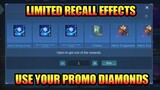 Get Recall Effects Limited via Promo Diamonds Event | Buy skins using Promo Diamonds | MLBB