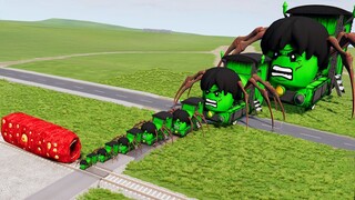 Big & Small Choo-Choo Charles HULK vs Train EATER | BeamNG.Drive