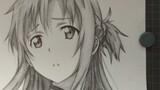 [Vẽ tay] Vẽ Asuna trong 400 phút! "Đao Kiếm Thần Vực" Khi kiếm đen và trắng giao nhau, lúc đó hứa sẽ